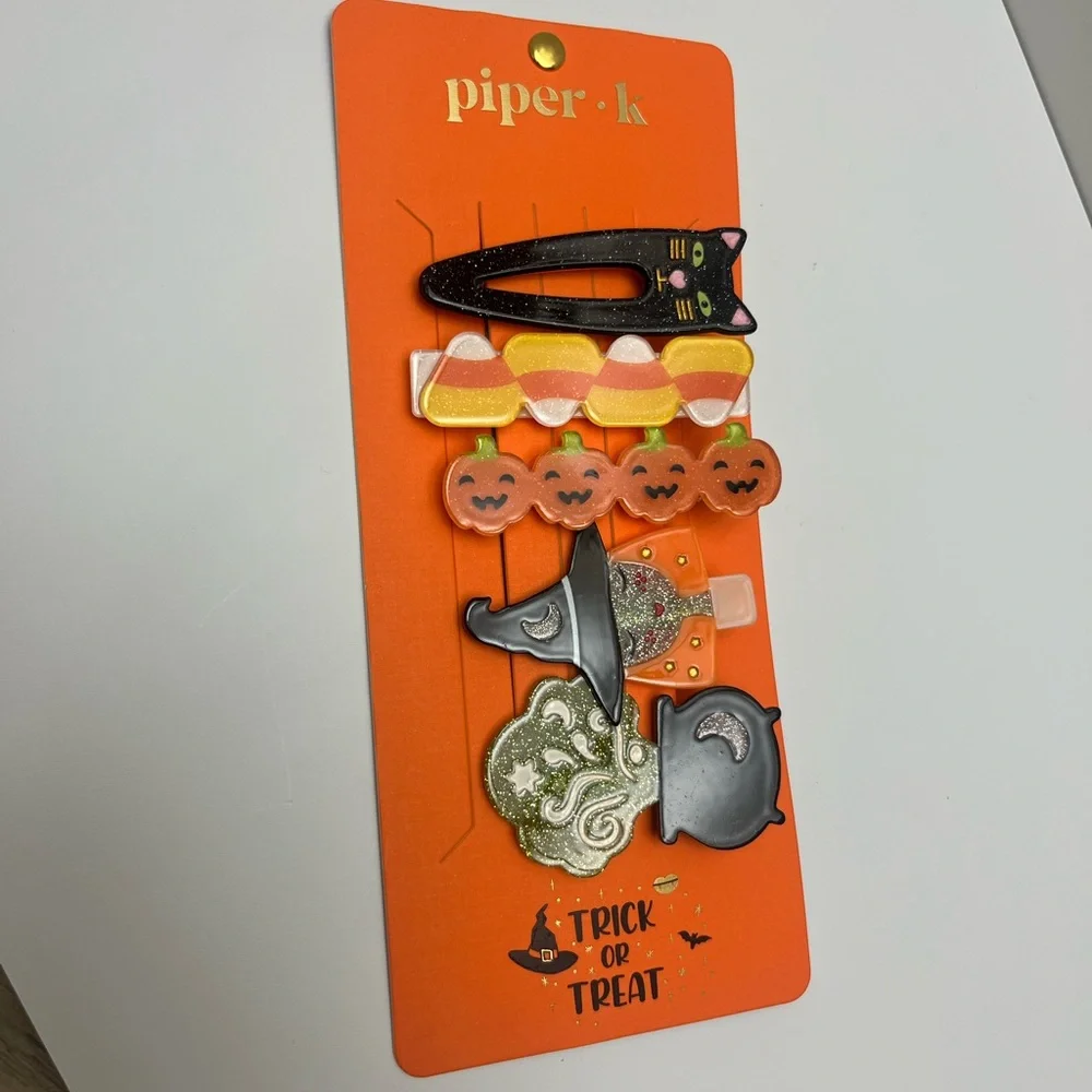 NWT 🧙🎃🐈‍⬛ Piper K Adorable Halloween Hair Claw Clips Set of 5